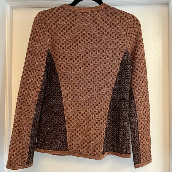 Rag & Bone - Amanda Metallic Crewneck Sweater - copper/brown/black - size M - Picture 3 of 9